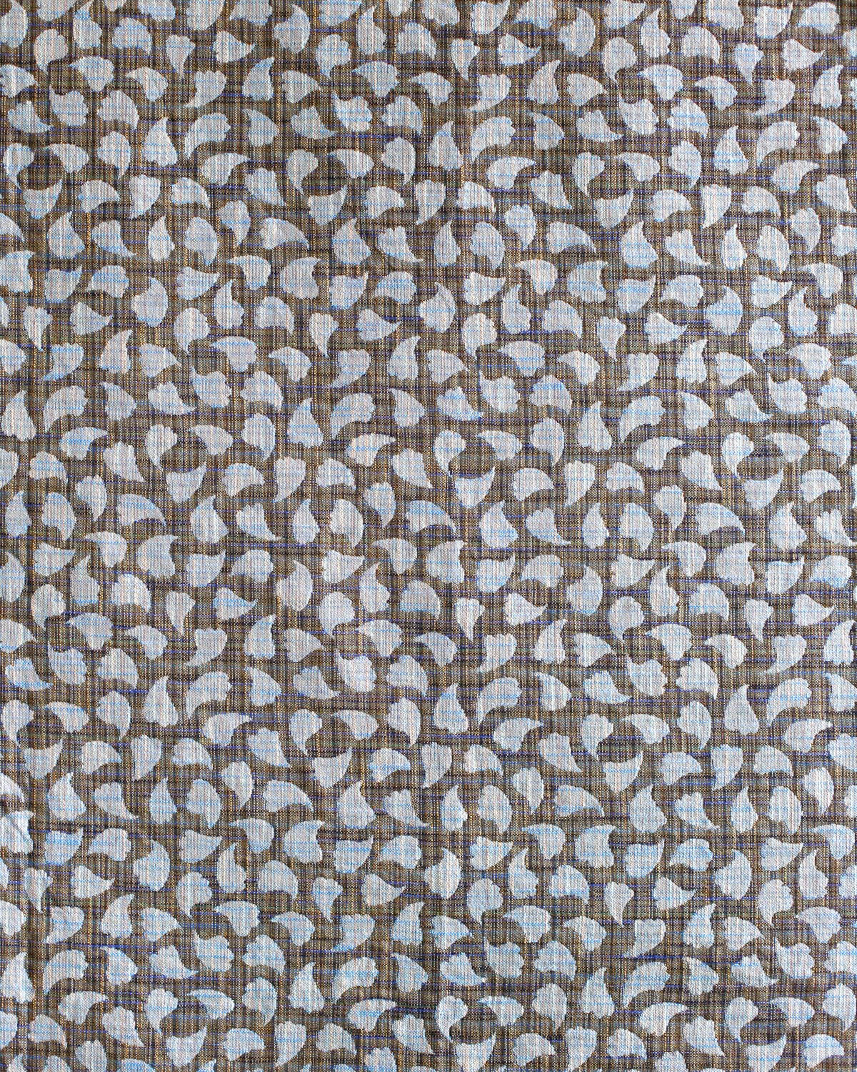 Bubbly Leaves Fabric in Blue/Brown