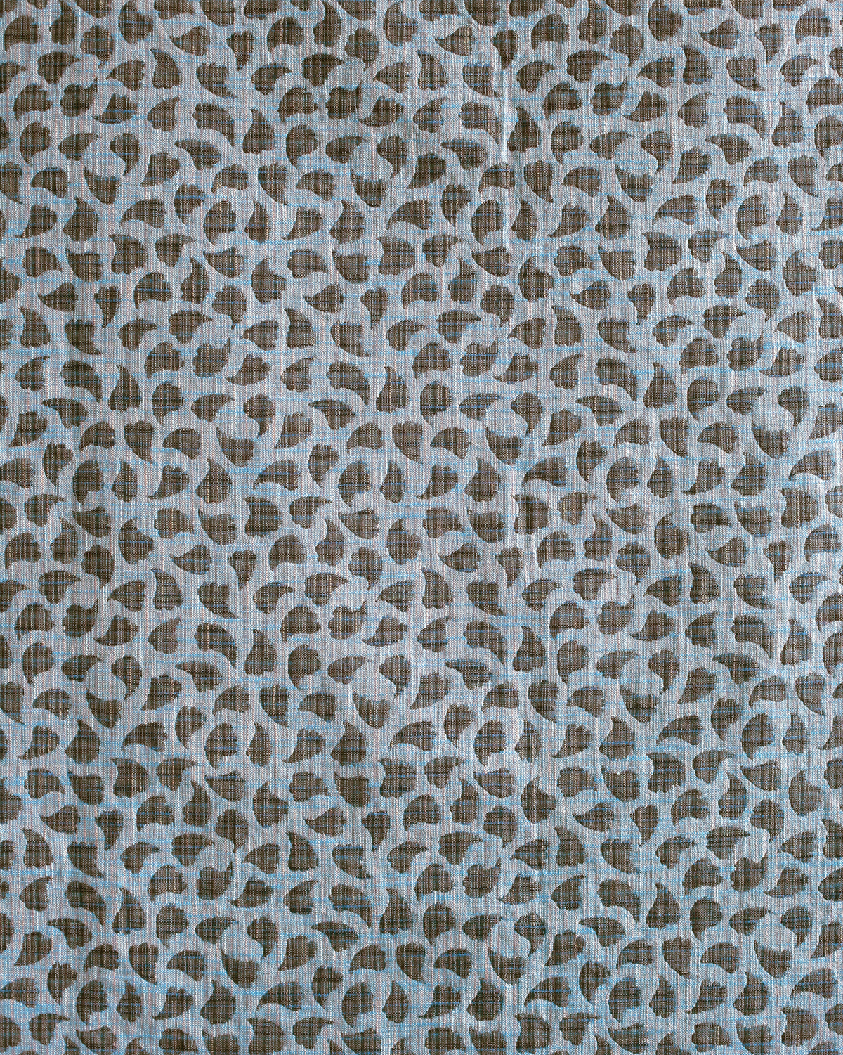 Bubbly Leaves Fabric in Blue/Brown