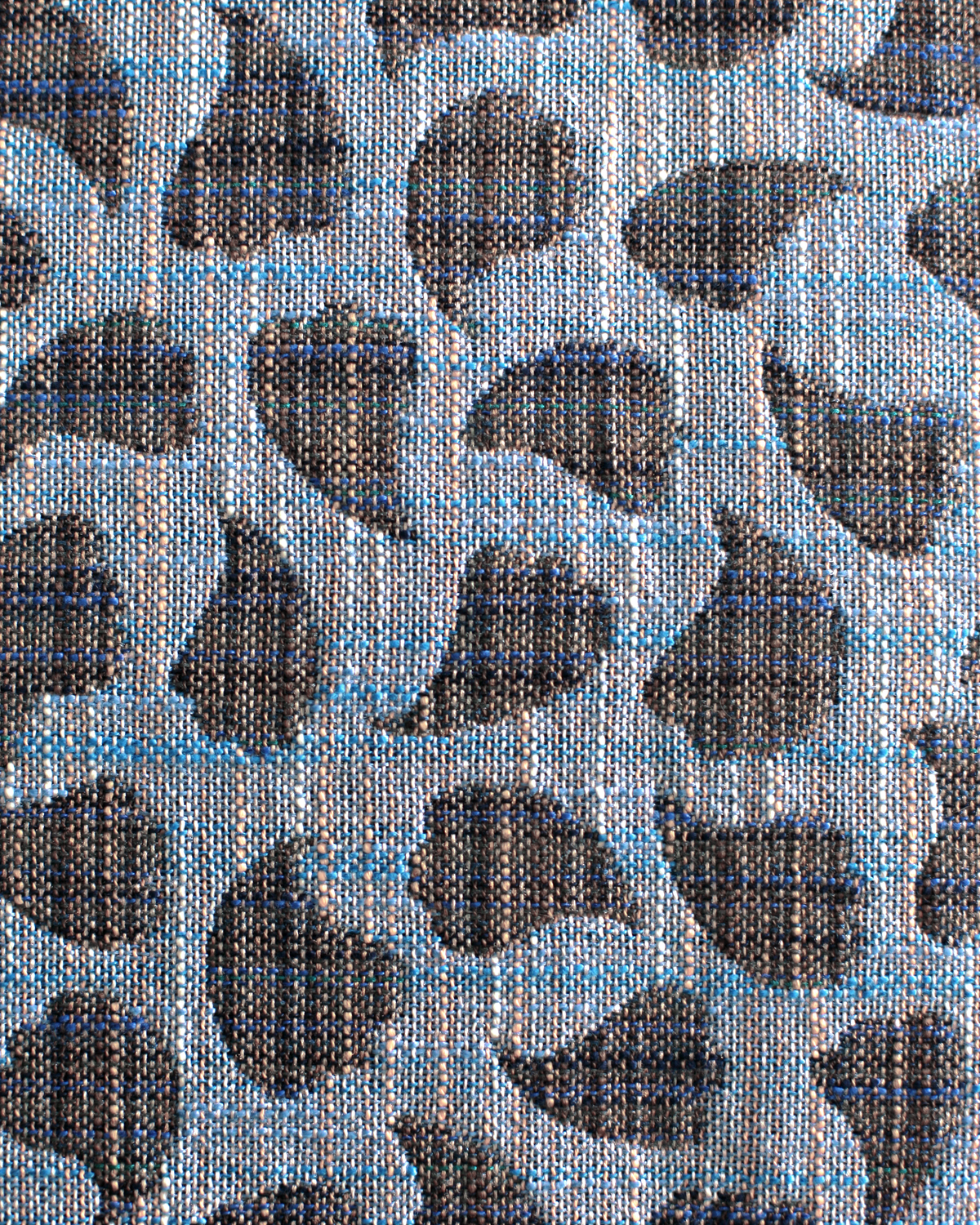 Bubbly Leaves Fabric in Blue/Brown