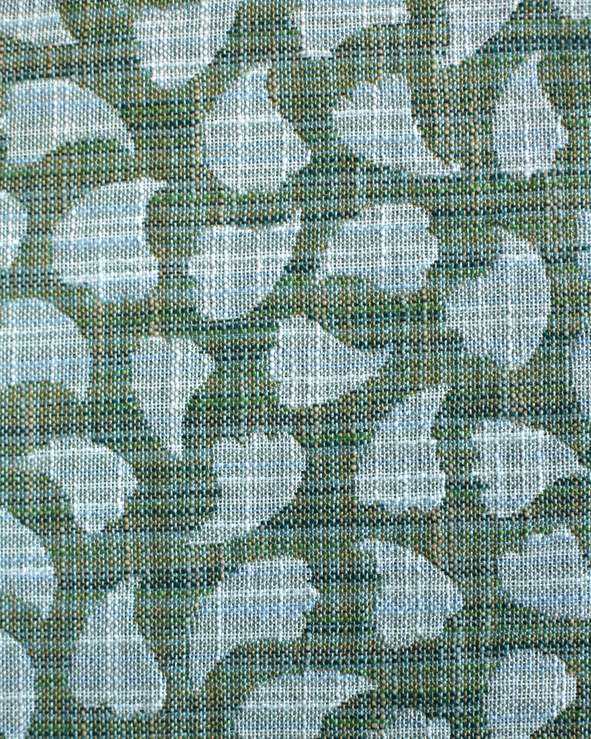 Bubbly Leaves Fabric in Blue/Green