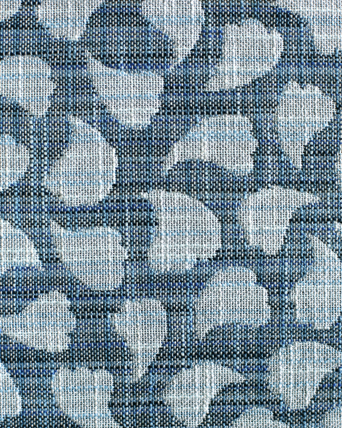 Bubbly Leaves Fabric in Blues