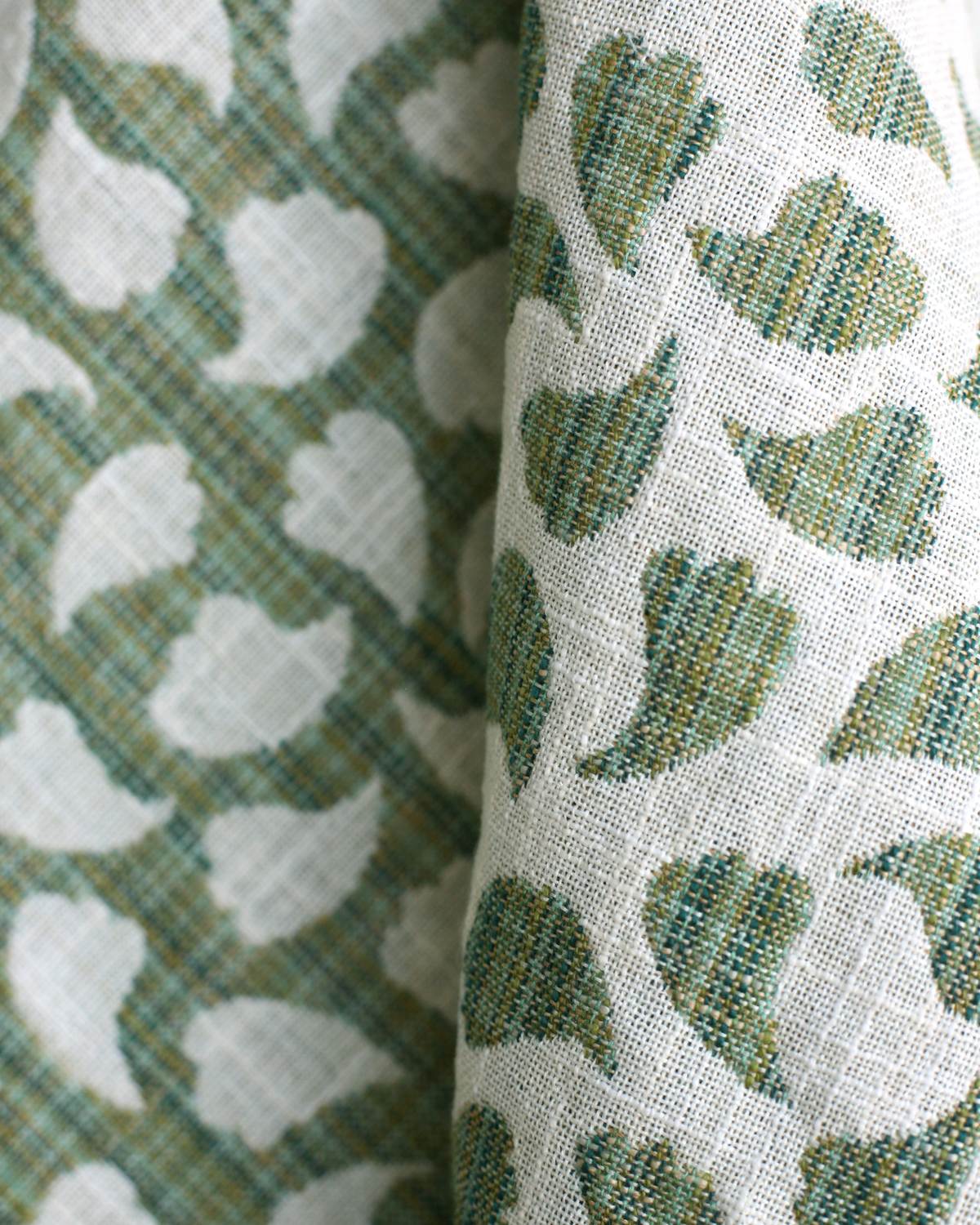 Bubbly Leaves Fabric in Green