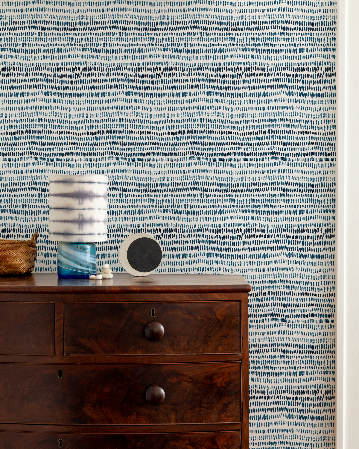 Dashes Wallpaper in Navy