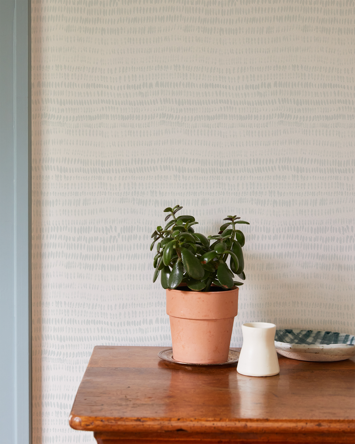 Dashes Wallpaper in Pale Blue