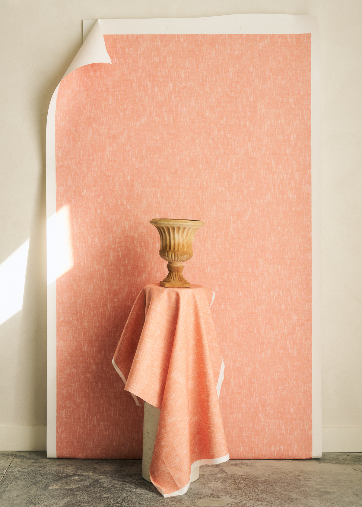 Alder Wallpaper in Soft Tangerine