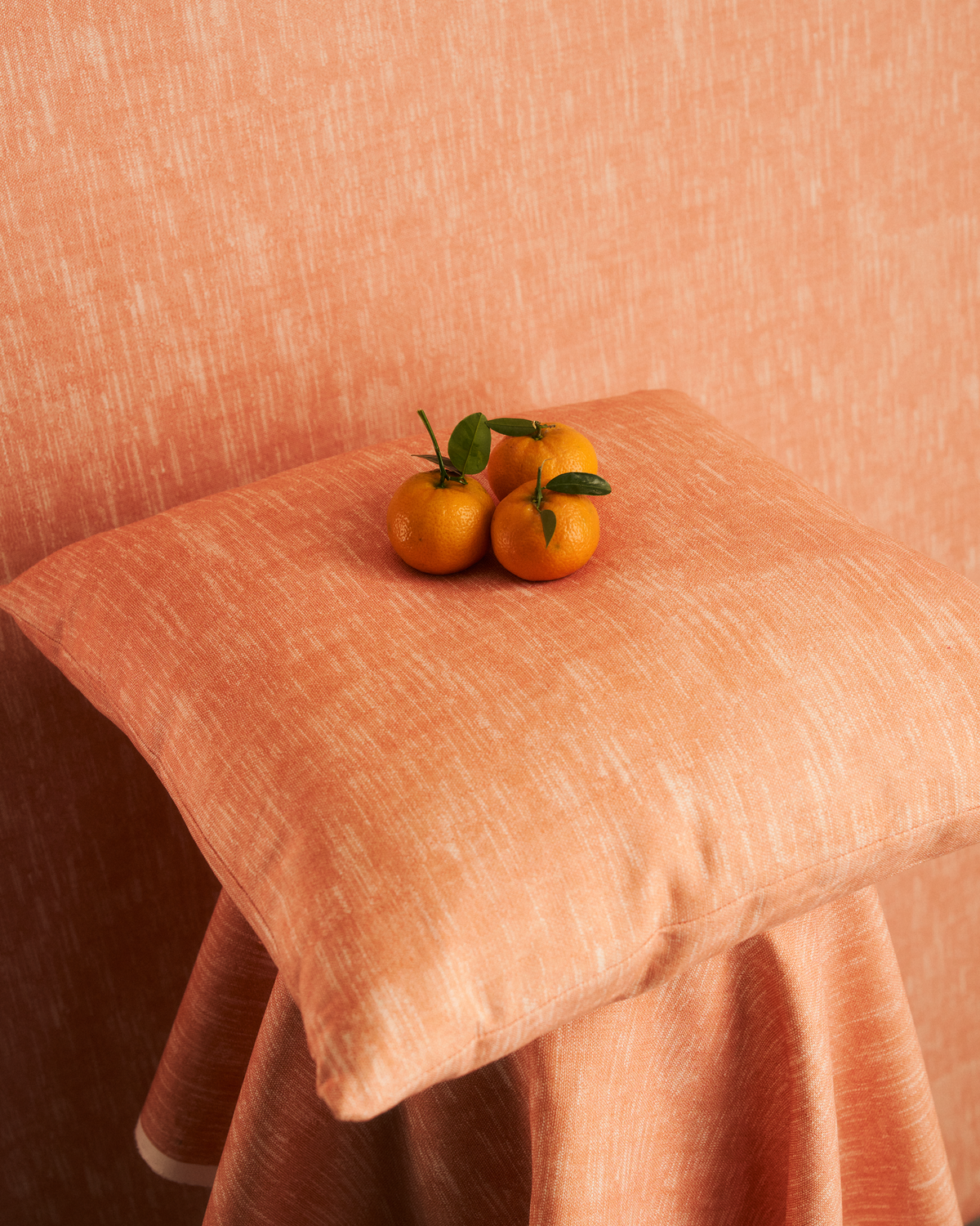 Alder Wallpaper in Soft Tangerine