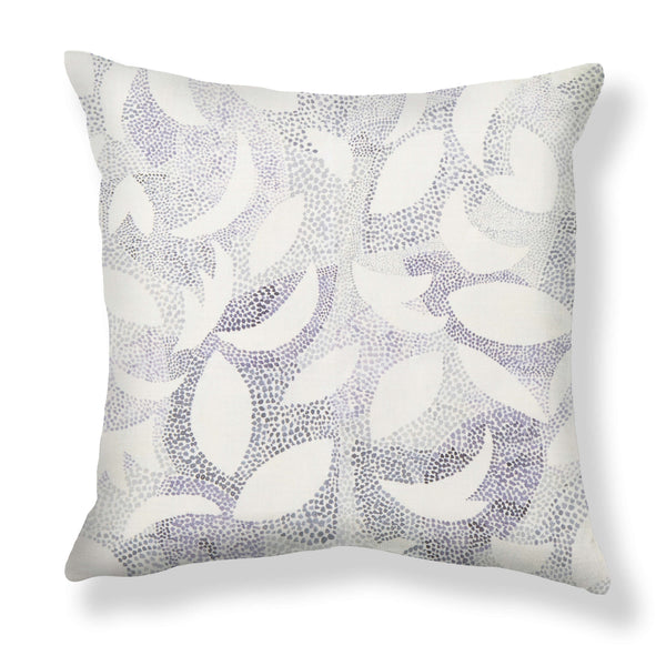 Dotted Leaves Pillow in Gray-Lilac