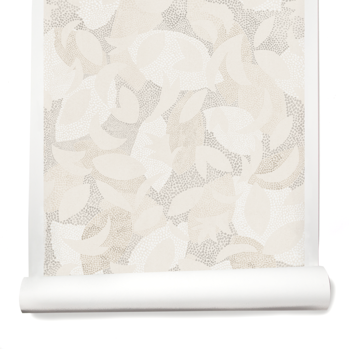 Dotted Leaves Wallpaper in Parchment