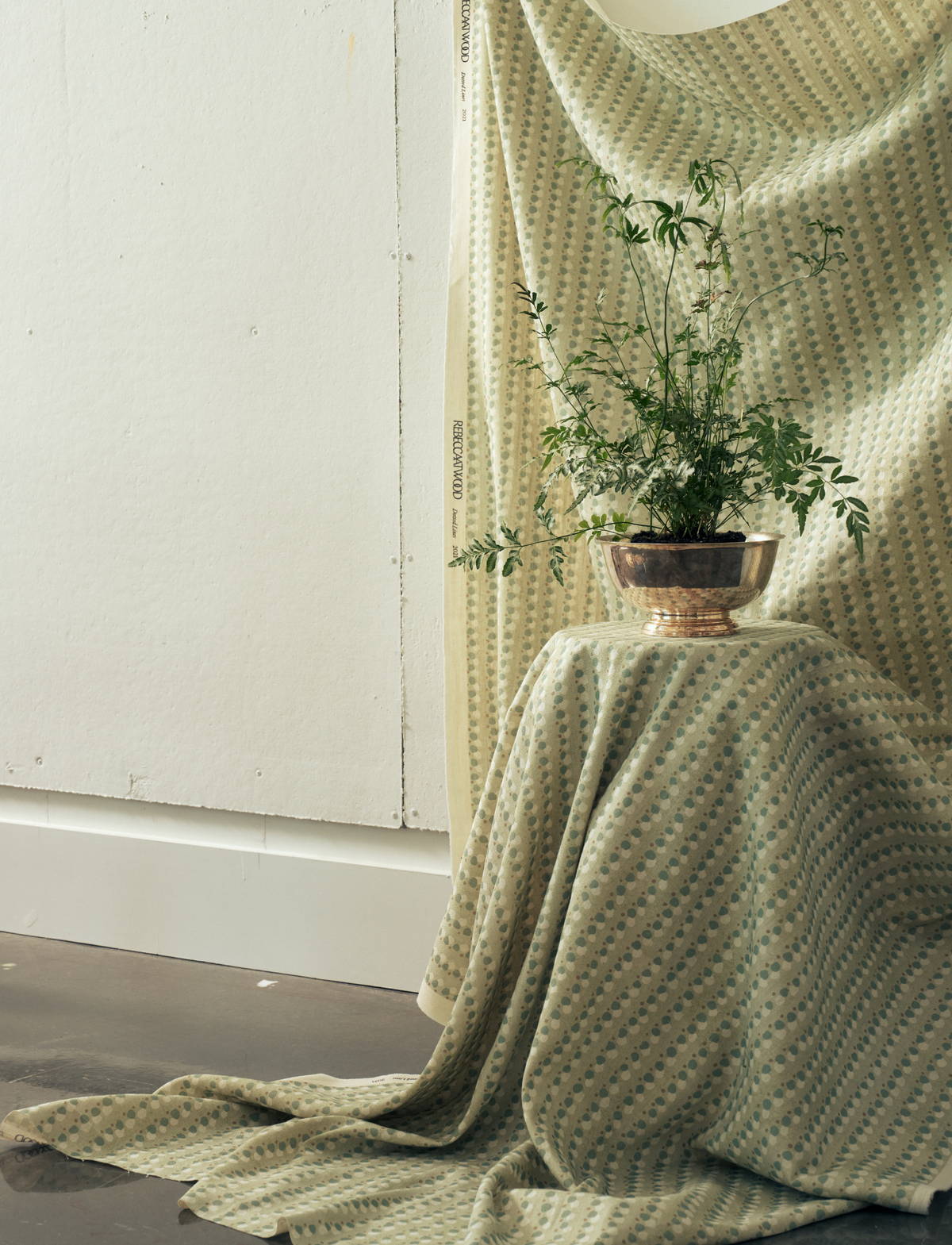 Dotted Lines Fabric in Pistachio