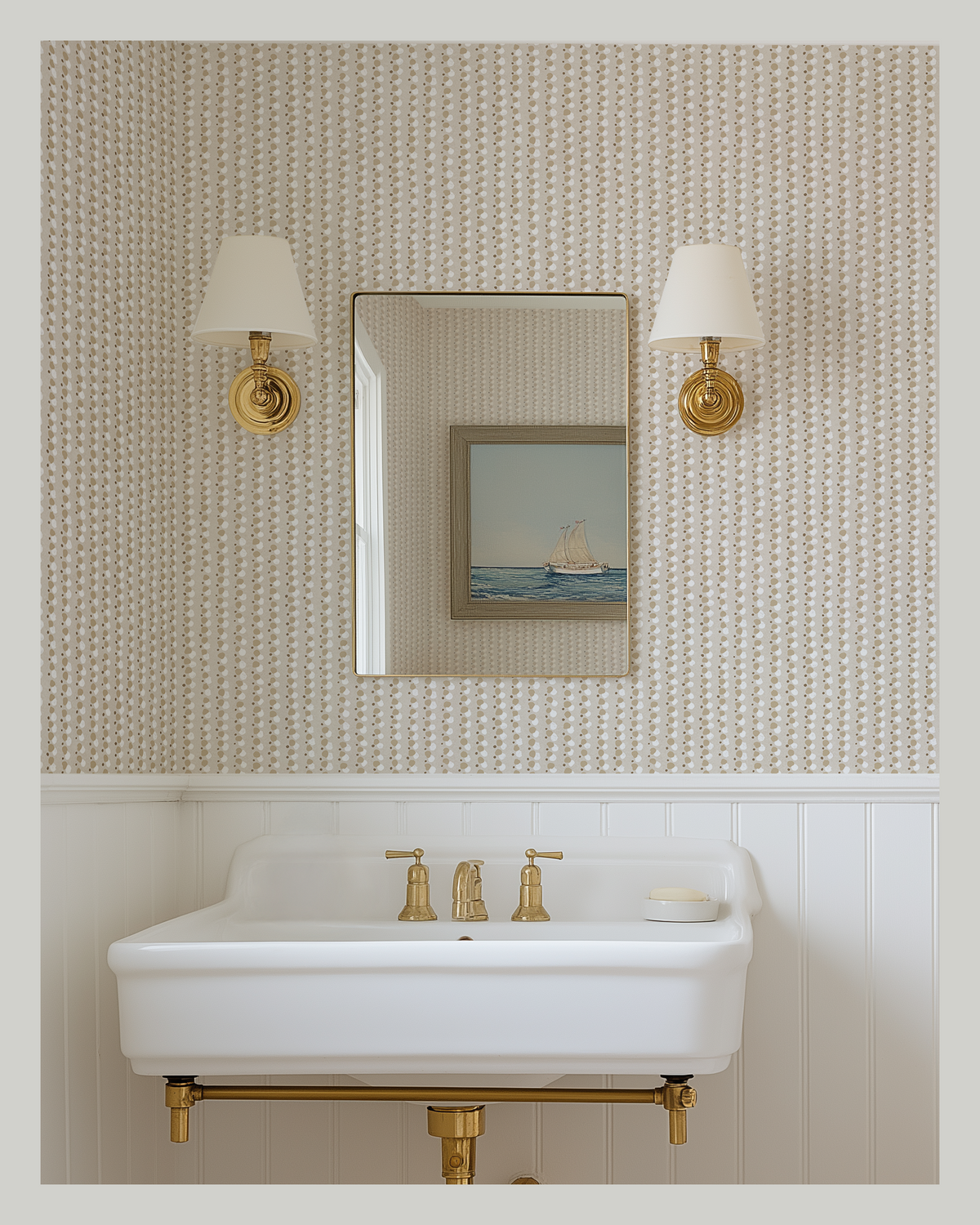 Dotted Lines Wallpaper in Harbor Gray