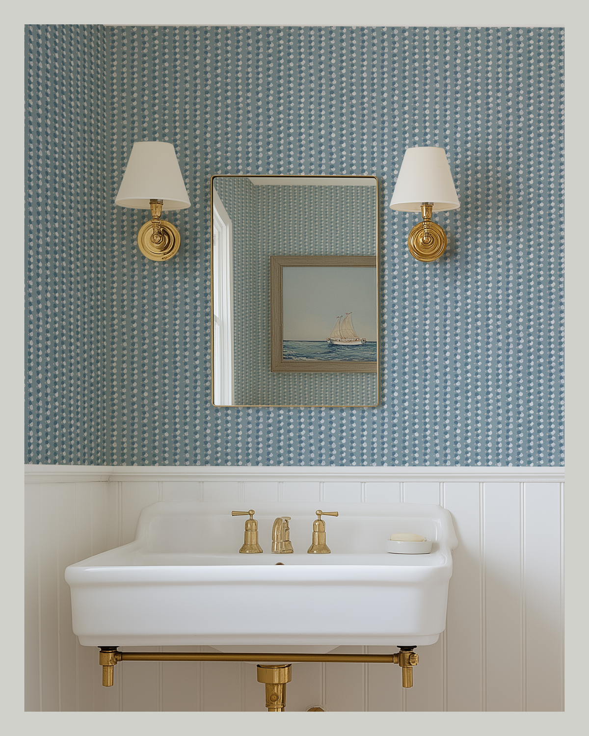 Dotted Lines Wallpaper in Light Blue