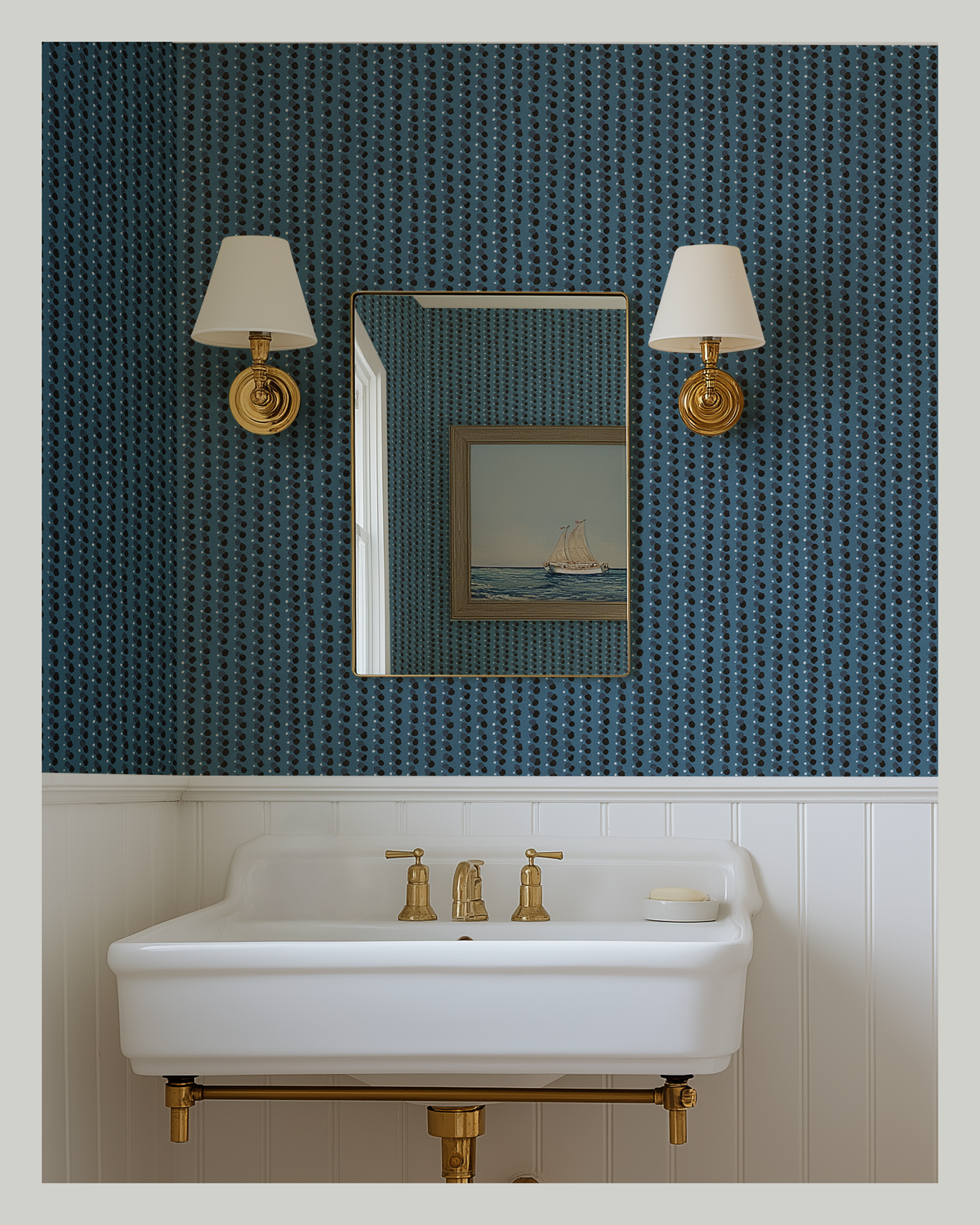 Dotted Lines Wallpaper in Navy