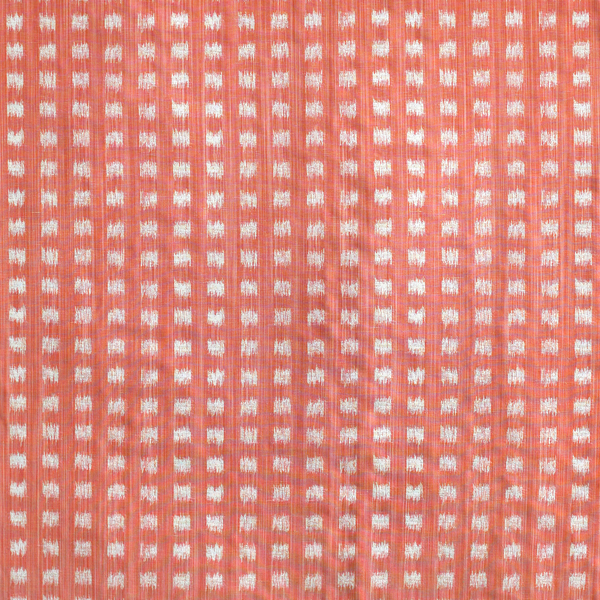 Gridded Ikat Fabric in Coral