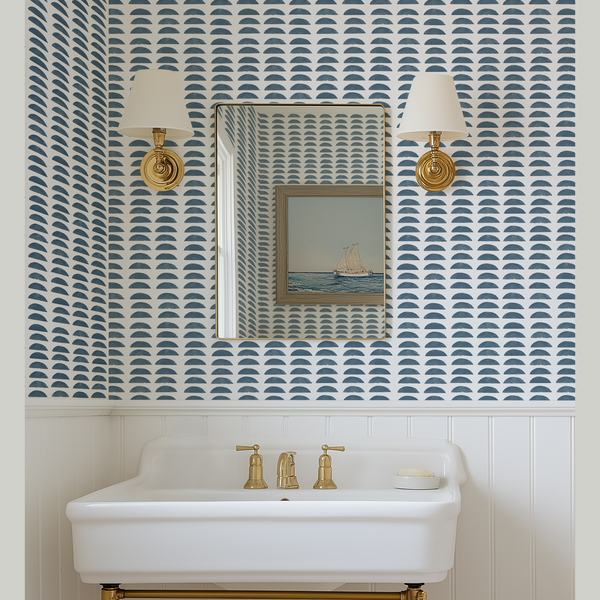 Hills Wallpaper in Blue-Slate