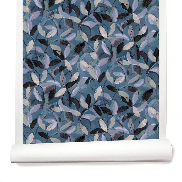 Laurel Wallpaper in Blue