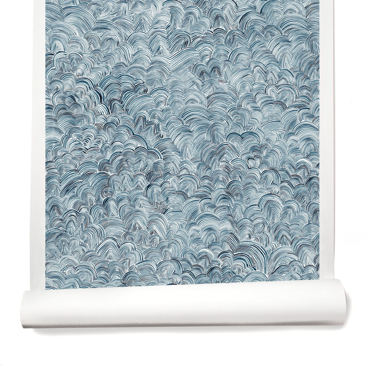 Linear Cloud Wallpaper in Navy