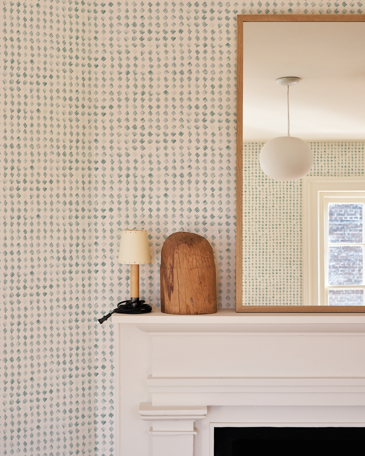 Linear Diamonds Wallpaper in Pale Marine