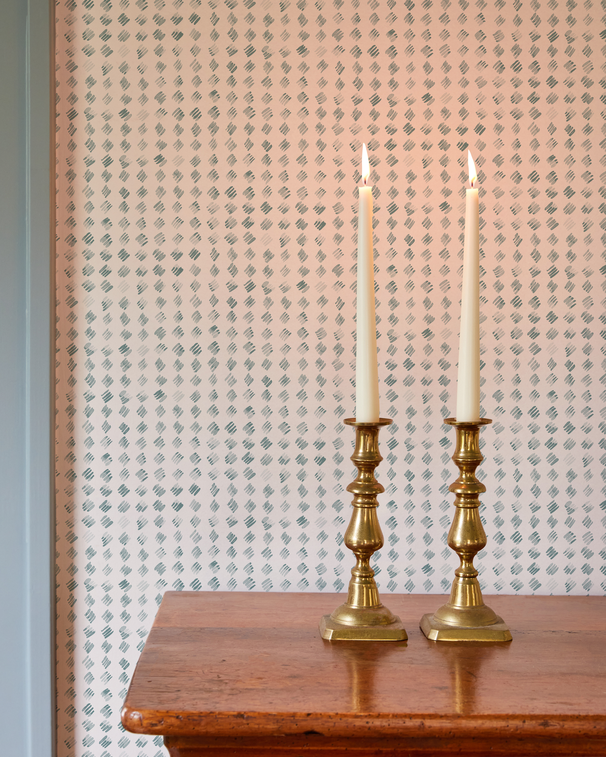 Linear Diamonds Wallpaper in Pale Marine