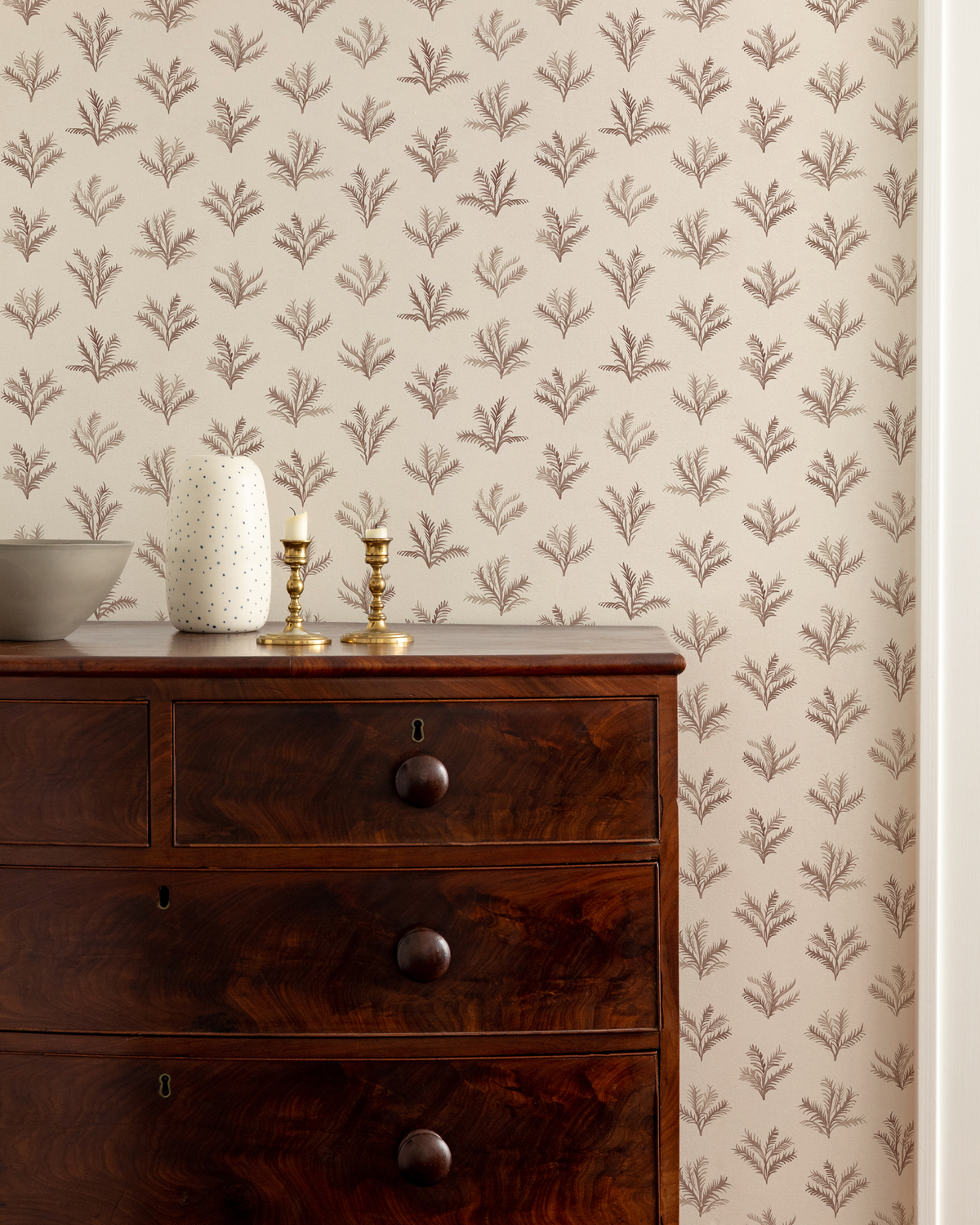 Little Palm Wallpaper in Taupe