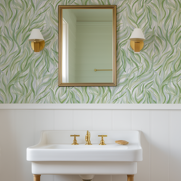 Long Grass Wallpaper in Green/Blue