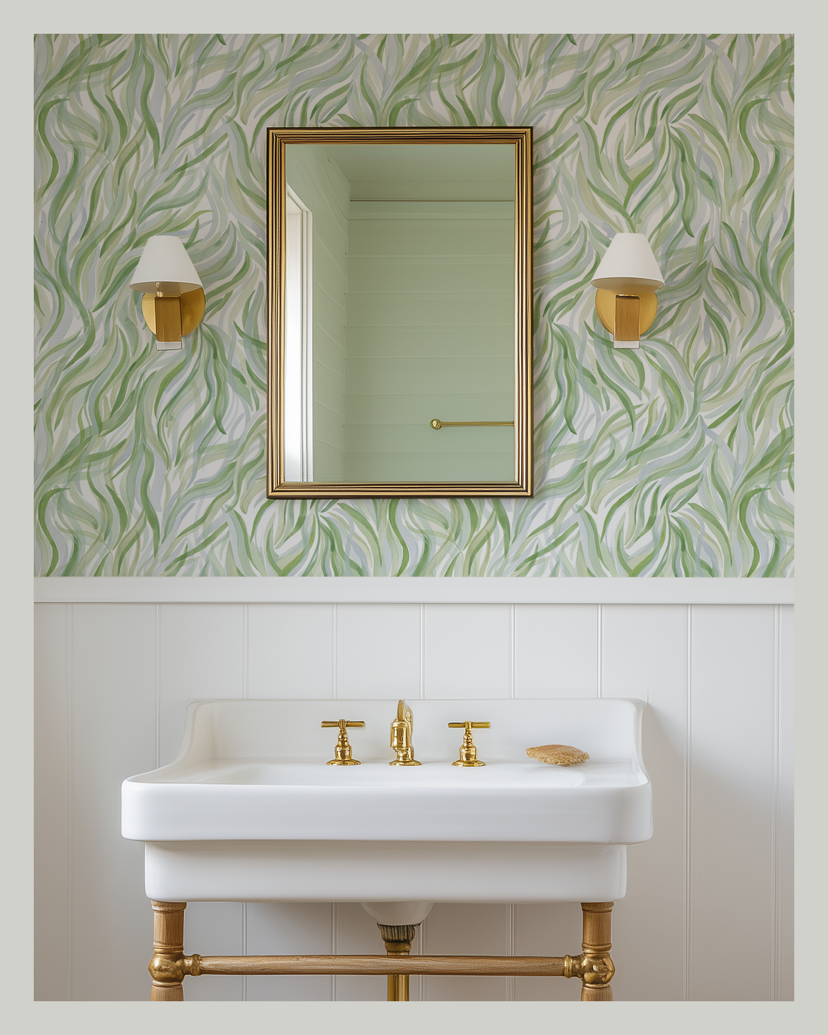 Long Grass Wallpaper in Green/Blue