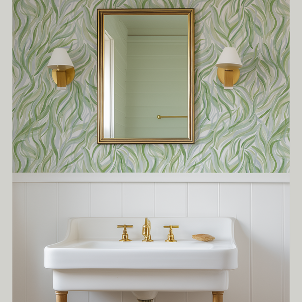 Long Grass Wallpaper in Green/Blue