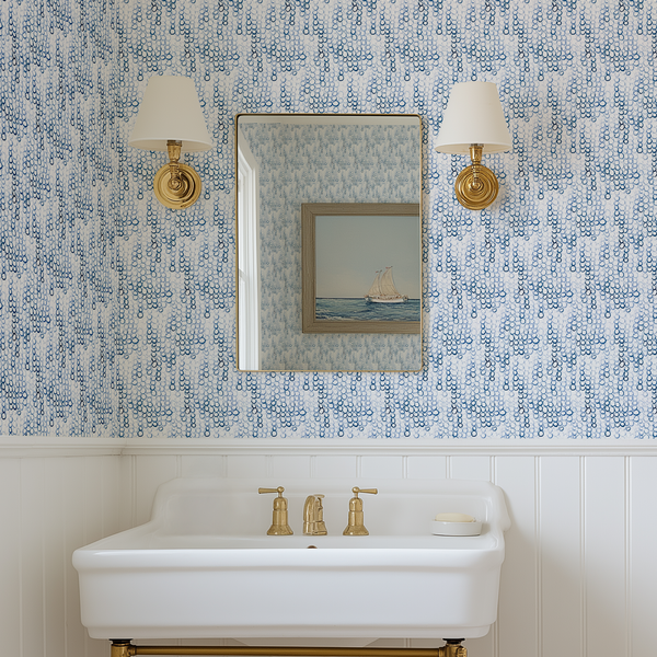 Looped Mini Circles Wallpaper in Cobalt