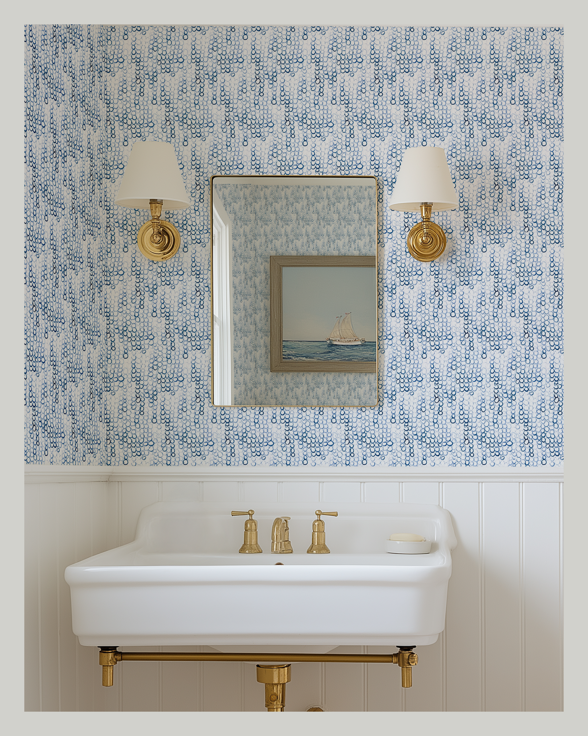 Looped Mini Circles Wallpaper in Cobalt