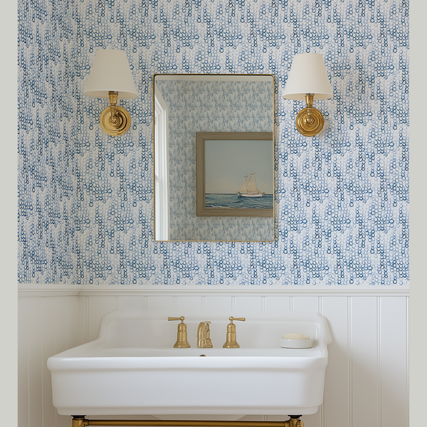 Looped Mini Circles Wallpaper in Cobalt