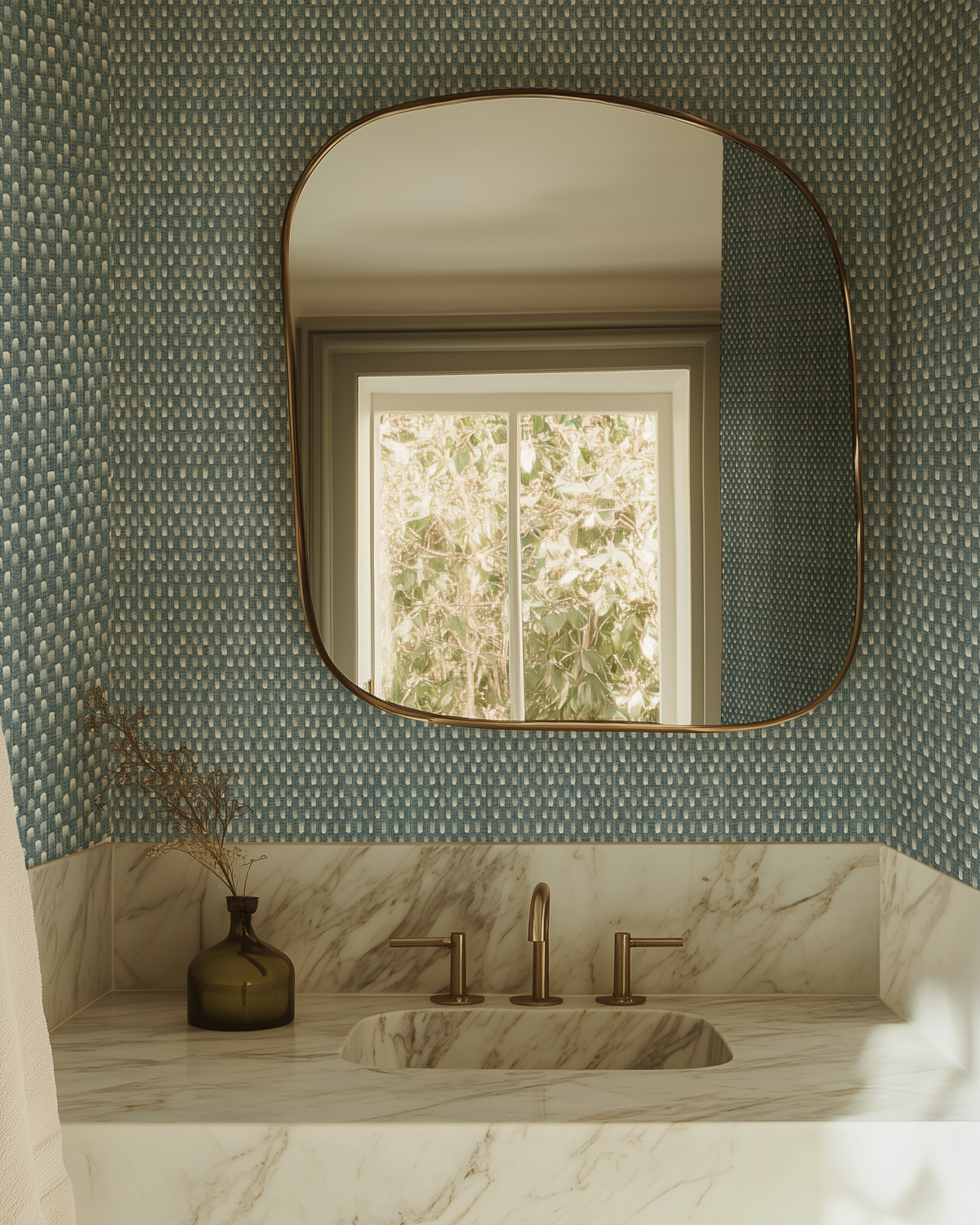 Starfall Wallpaper in Washed Blue