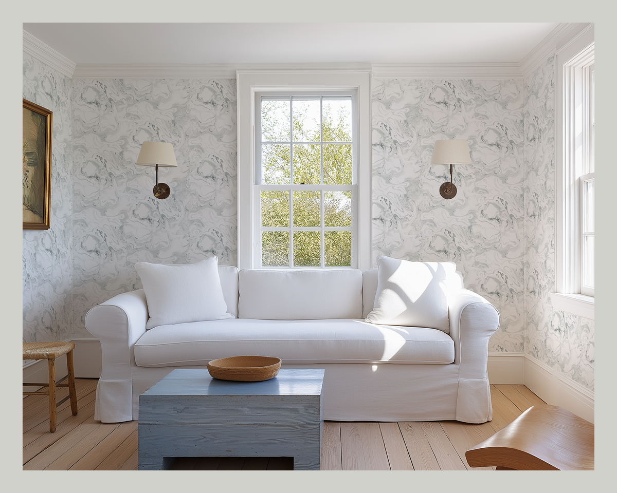 Marble Wallpaper in Pale Gray