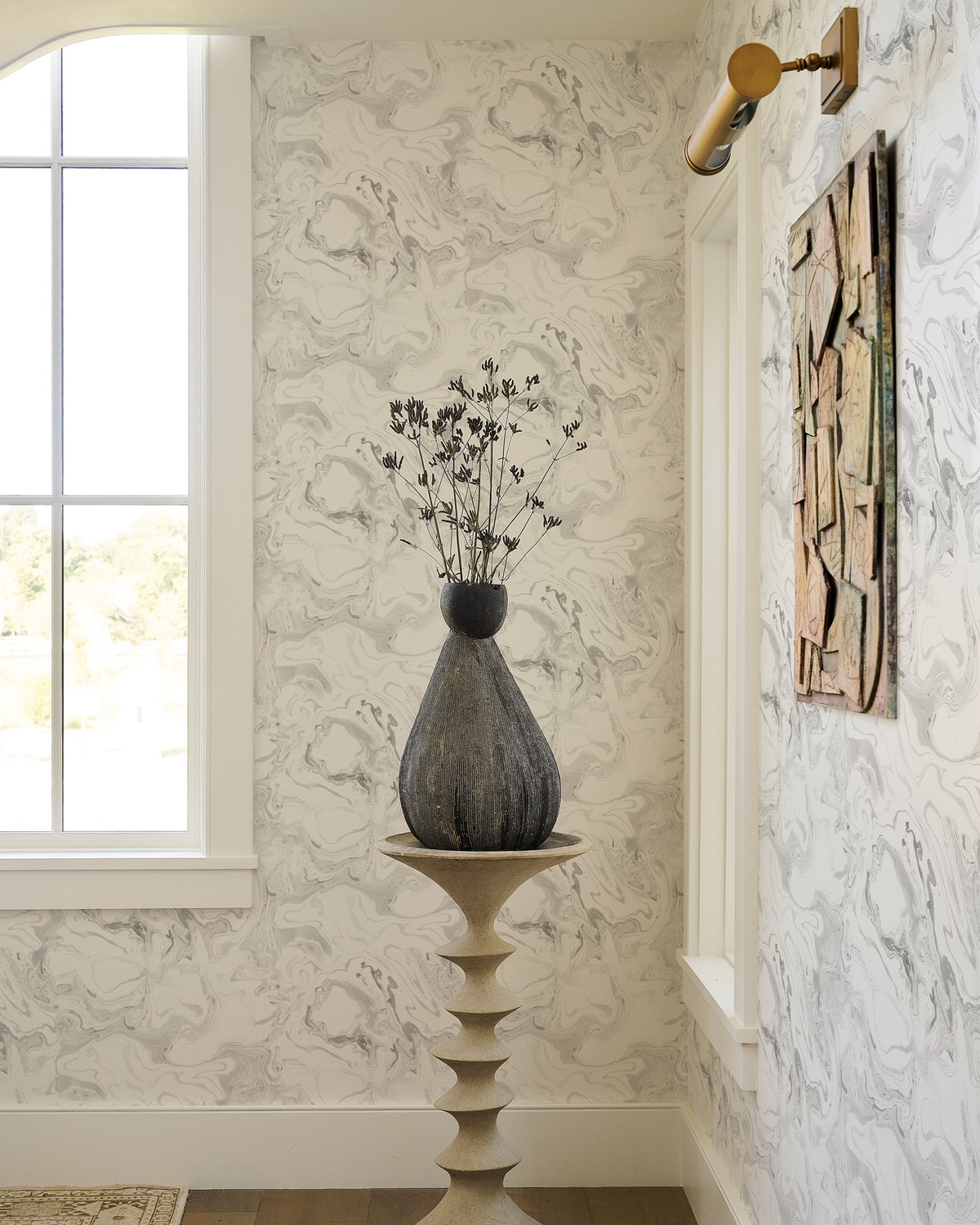 Marble Wallpaper in Pale Gray