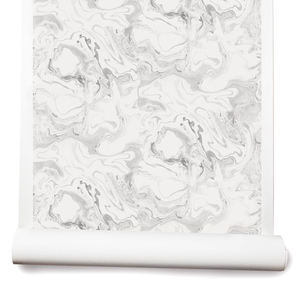 Marble Wallpaper in Pale Gray