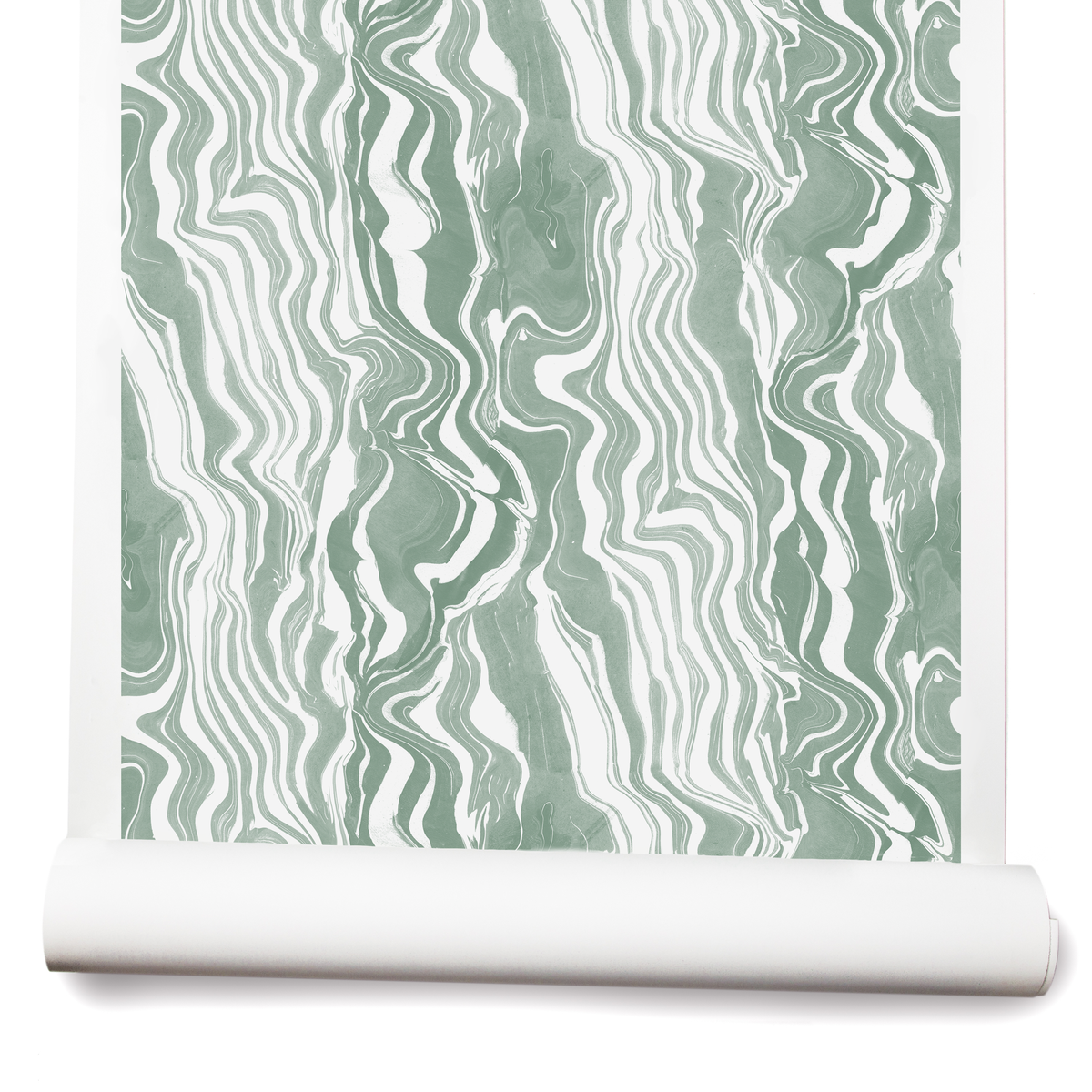 Marbled Stripe Wallpaper in Green