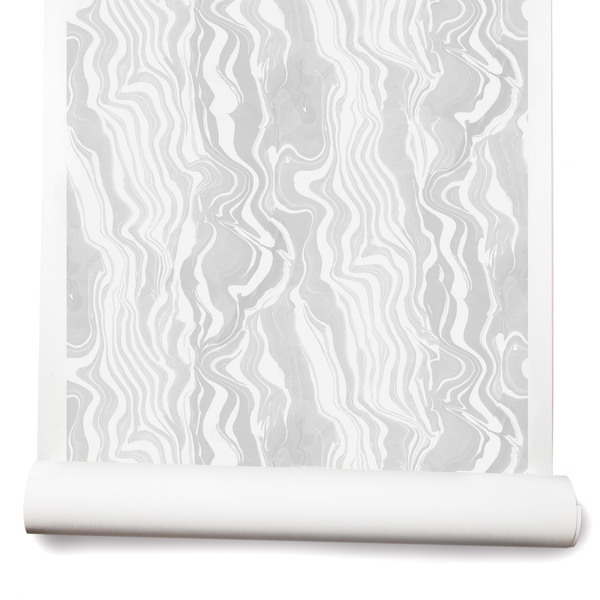 Marbled Stripe Wallpaper in Mist