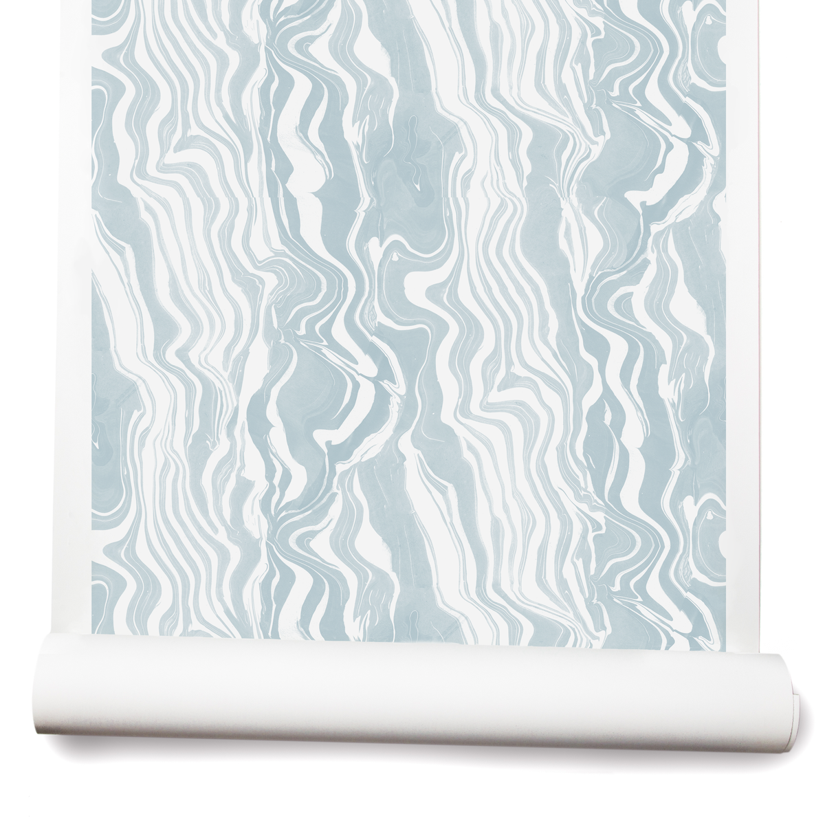 Marbled Stripe Wallpaper in Pale Marine