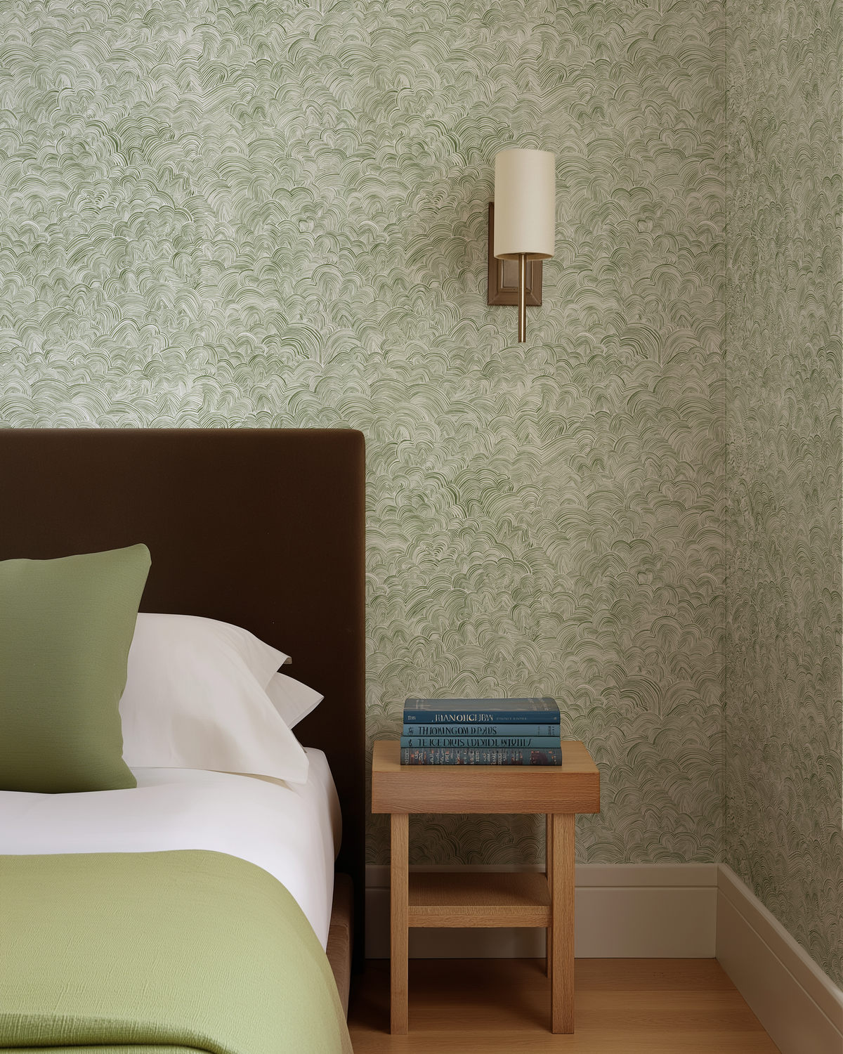 Linear Cloud Wallpaper in Green