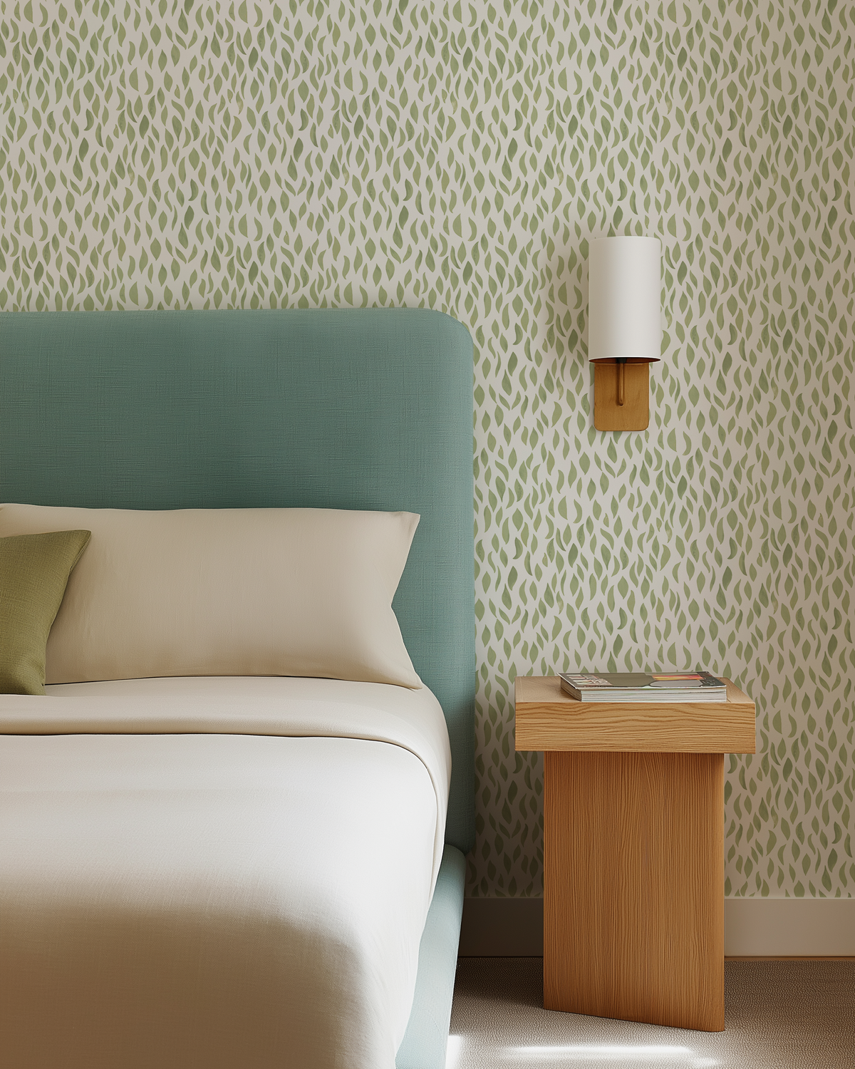 Petals Small Wallpaper in Light Green