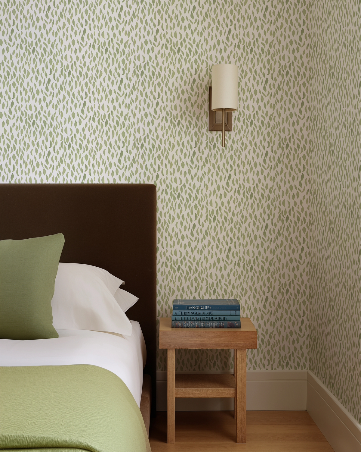 Petals Small Wallpaper in Light Green