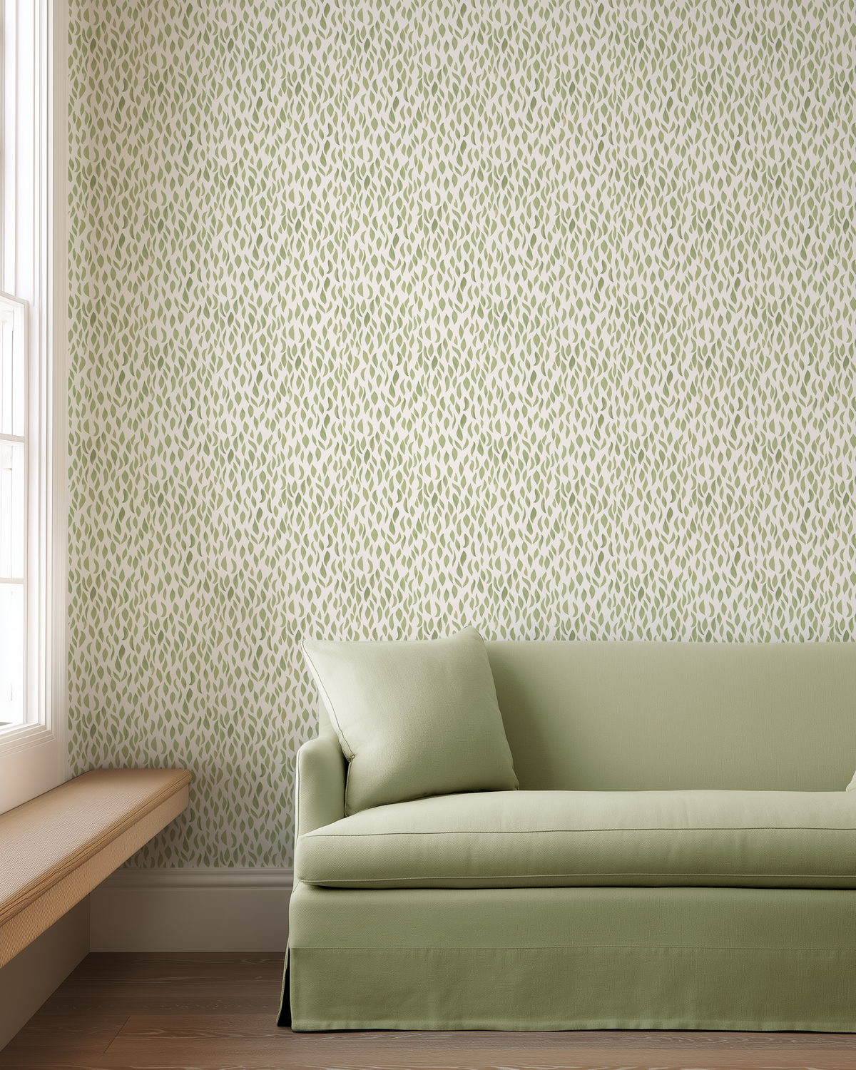 Petals Small Wallpaper in Light Green