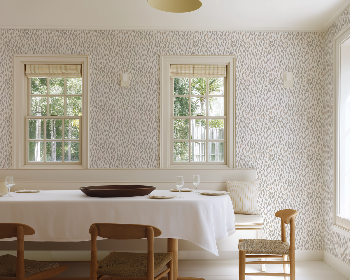 Petals Small Wallpaper in Taupe-Rose