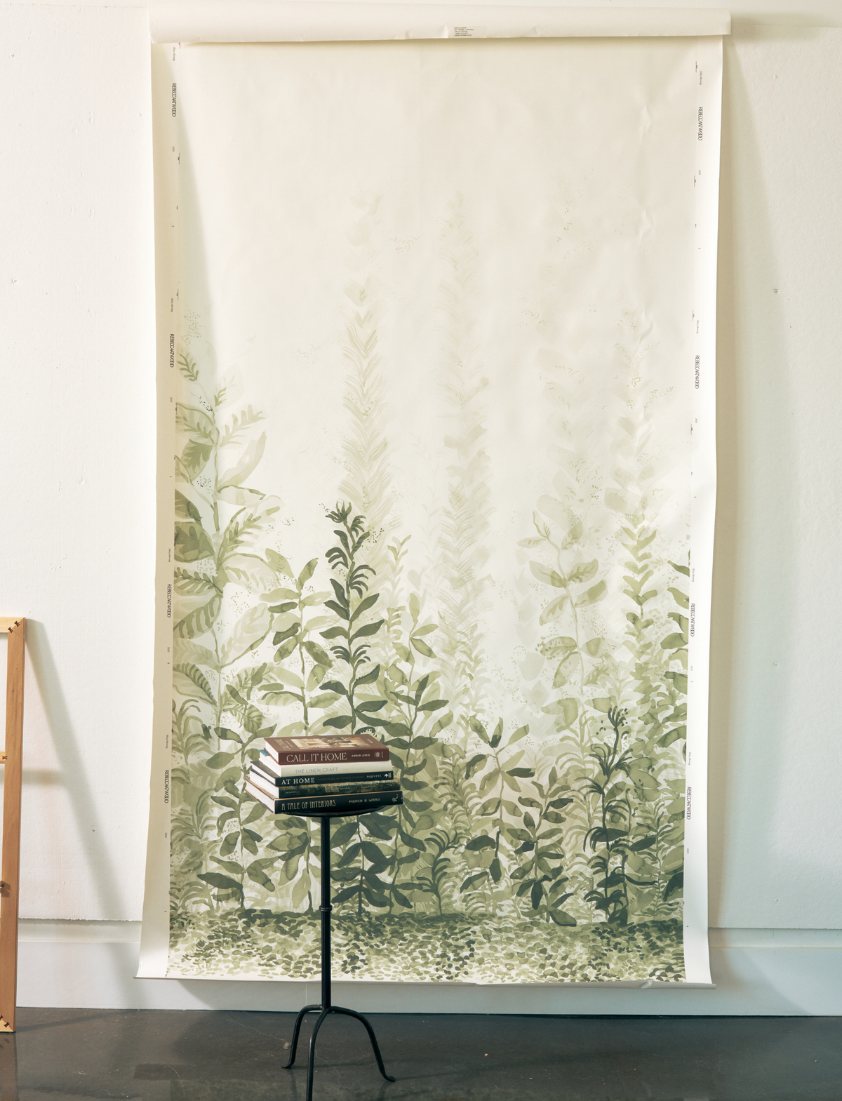 Misty Morning Mural in Dark Green