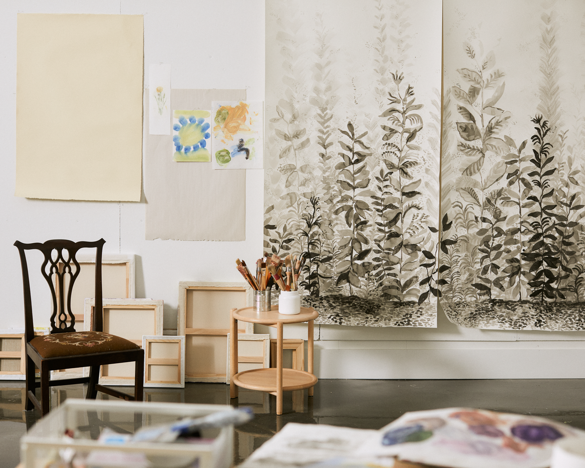 Misty Morning Mural in Gray