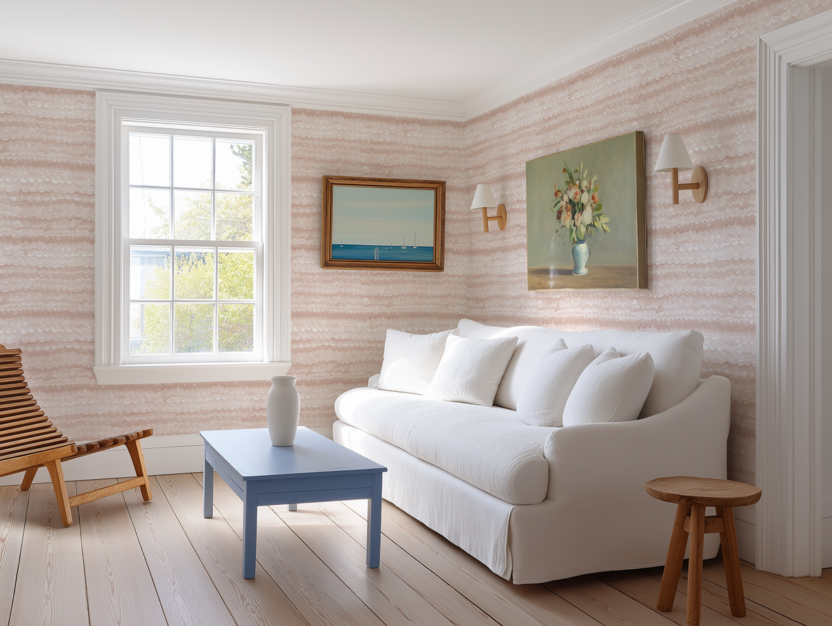 Oceanwave Wallpaper in Taupe