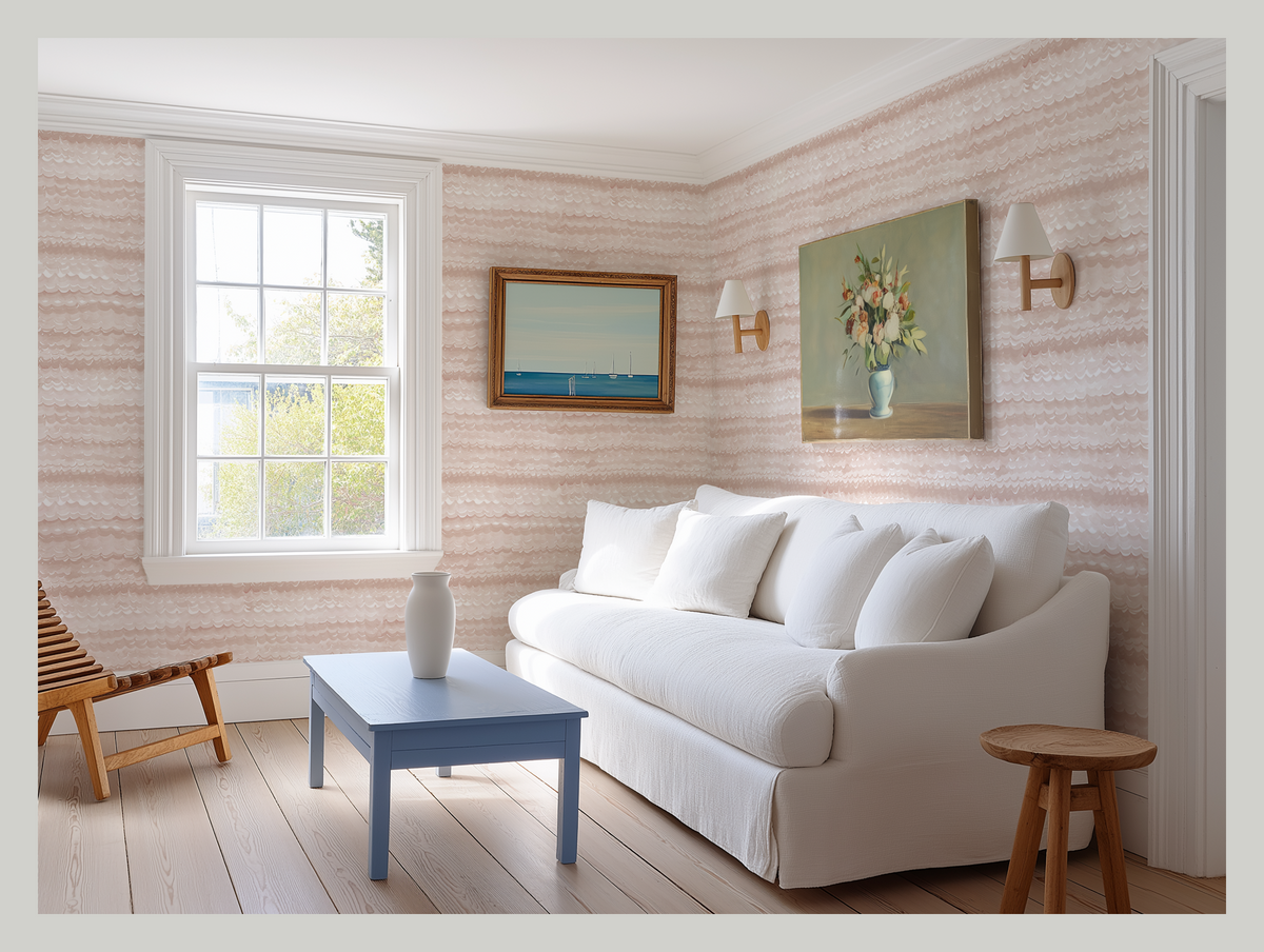 Oceanwave Wallpaper in Taupe
