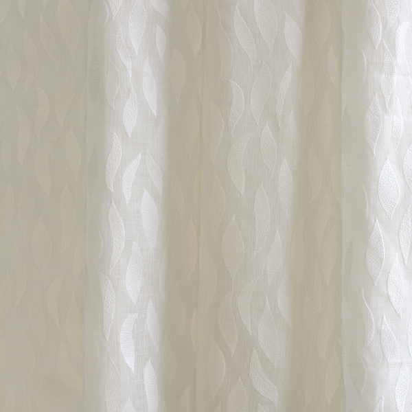 Petals Embroidered Fabric in White