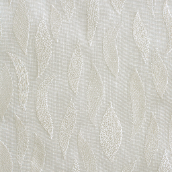 Petals Embroidered Fabric in White