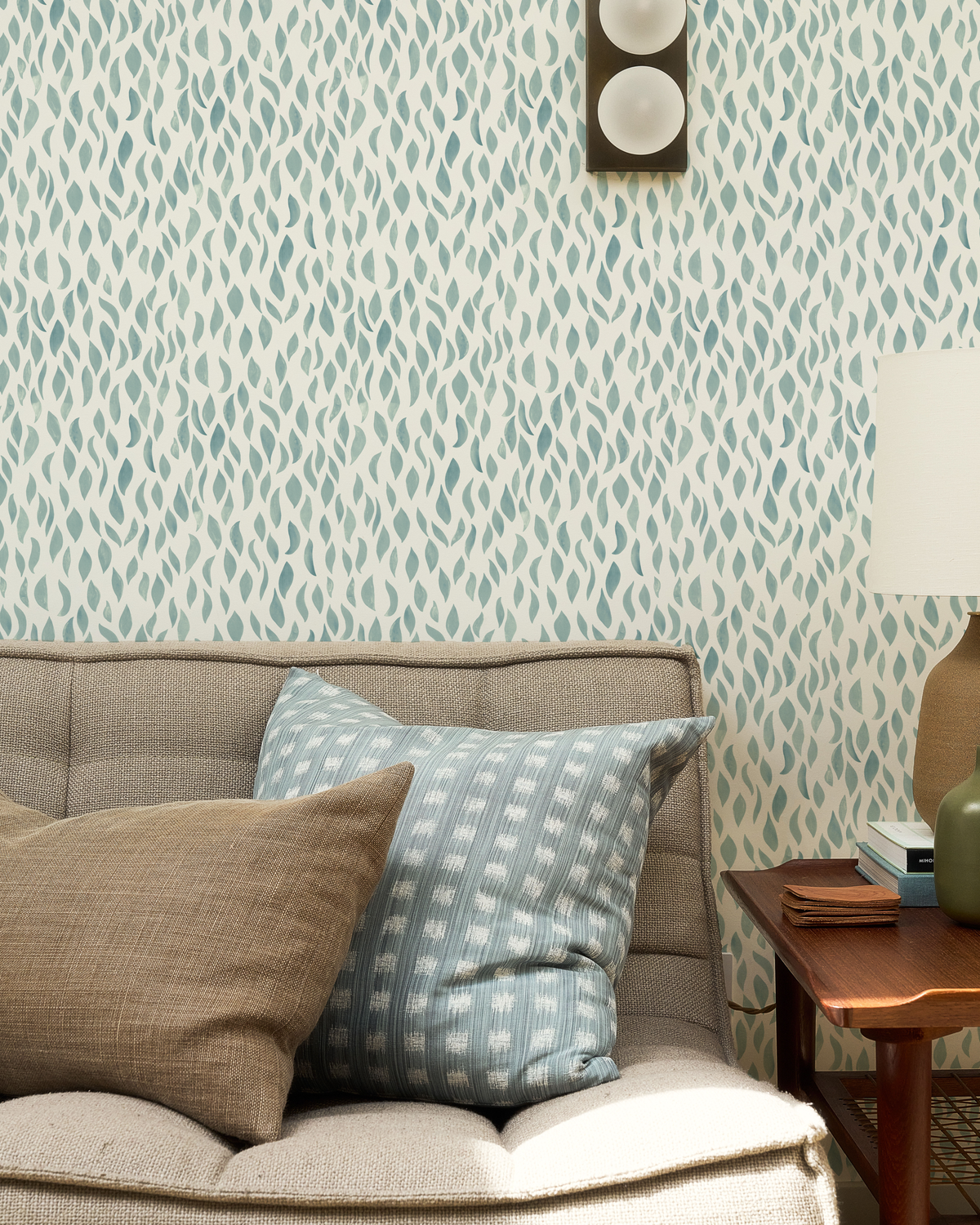 Petals Small Wallpaper in Pale Marine