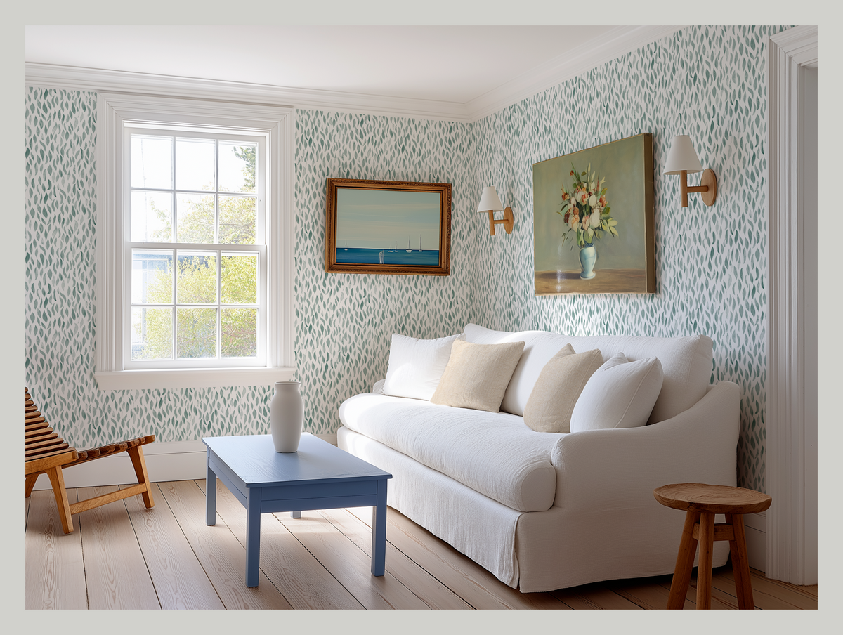 Petals Wallpaper in Sage