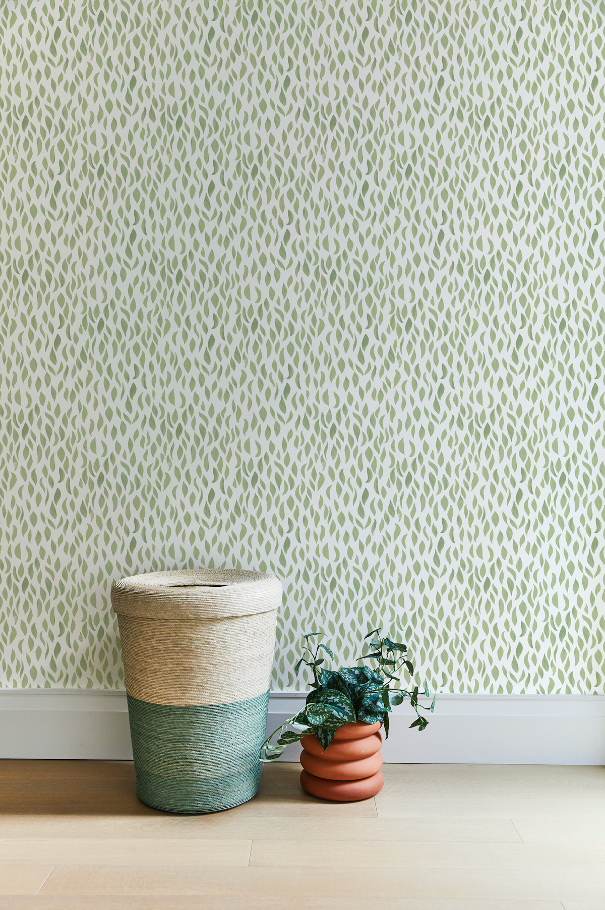 Petals Small Wallpaper in Light Green